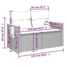 Petromila vidaXL 5-dielna záhradná súprava pohoviek s vankúšmi béžová polyratan