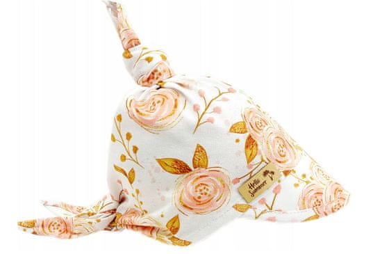 Baby Nellys Detská bavlnená šatka so šiltom na zaväzovanie, Premium, ruža, veľ. 68/86