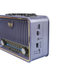 Solex Rádio prenosné KEMAI MD-1908BT SILVER retro