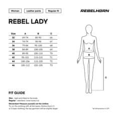 Rebelhorn nohavice na Motorku Rebel Lady Black/Flo Red/White 34