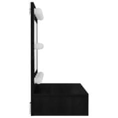 Vidaxl Zrkadlová skrinka s LED čierna 60x31,5x62 cm