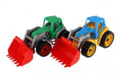 Teddies Traktor / nakladač / bager s lyžicou plast na voľný chod 2 farby 12m +