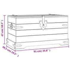 Vidaxl Úložná truhlica z borovice v mexickom štýle Corona, 91x49,5x47 cm