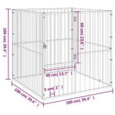 Vidaxl Ohrádka pre psov 4 panely čierna pozinkovaná oceľ