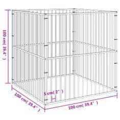Vidaxl Ohrádka pre psov 4 panely čierna pozinkovaná oceľ