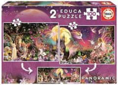 Puzzle Panorama Pohádkové víly - 2x100 dílků