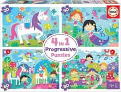 Puzzle Kouzelní přátelé 4v1 - (20,40,60,80 dílků)