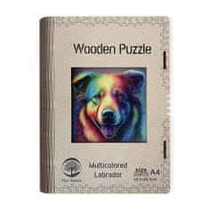 Dřevěné puzzle Multicolored Labrador A4