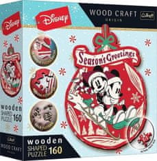 Wood Craft Origin puzzle Vánoční dobrodružství Mickeyho a Minnie - 160 dílků