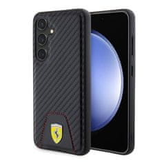 Ferrari Zadný kryt PU Leather Bottom Carbon pre Samsung Galaxy S24 Black