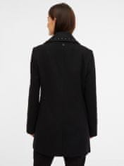 Orsay Čierny dámsky kabát z prímesi vlny 34