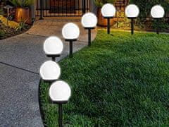 Sobex 4x solárna guľová záhradná lampa biela 10 cm s pohonom