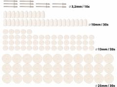 Extol Craft Kotúče leštiace filcové pre priamu brúsku, 120ks, Ø13-25mm, EXTOL CRAFT