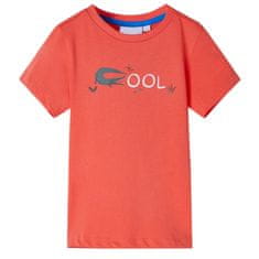 Vidaxl Detské tričko s krátkymi rukávmi svetločervené 104