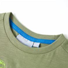 Vidaxl Detské tričko s krátkymi rukávmi svetlé kaki 92