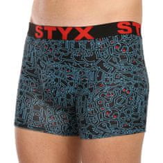 Styx Pánske boxerky long art športová guma doodle (U1256/2) - veľkosť XXL