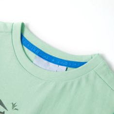 Vidaxl Detské tričko s krátkymi rukávmi svetlozelené 128