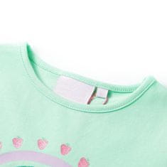 Vidaxl Detské tričko žiarivo zelené 116