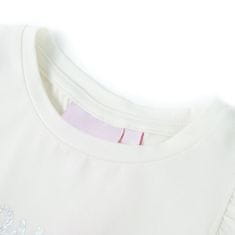 Vidaxl Detské tričko s volánovými rukávmi biele 116