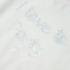Vidaxl Detské tričko s volánovými rukávmi biele 128