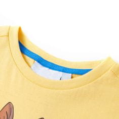 Vidaxl Detské tričko s krátkymi rukávmi žlté 92