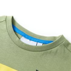 Vidaxl Detské tričko s krátkymi rukávmi svetlé kaki 128