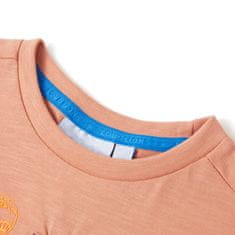 Vidaxl Detské tričko s dlhými rukávmi svetlooranžové 140