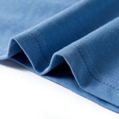Vidaxl Detské tričko s dlhými rukávmi stredne modré 128