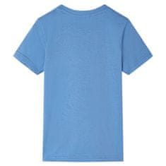 Vidaxl Detské tričko s dlhými rukávmi stredne modré 128