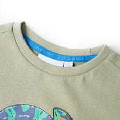 Vidaxl Detské tričko s krátkymi rukávmi svetlé kaki 116