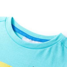 Vidaxl Detské tričko s krátkym rukávom aqua 128