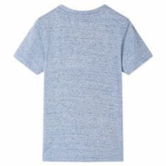 Vidaxl Detské tričko s krátkymi rukávmi modré melanž 128