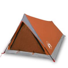 Vidaxl Kempingový stan 2os. sivo-oranžový 200x120x88/62cm 185T taffeta