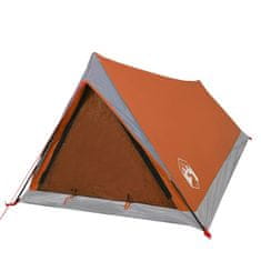 Vidaxl Kempingový stan 2os. sivo-oranžový 200x120x88/62cm 185T taffeta