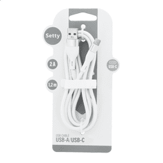 setty. kábel USB-A - USB-C 1,2 m 2A KSA-C-1.220 biela (GSM171581)