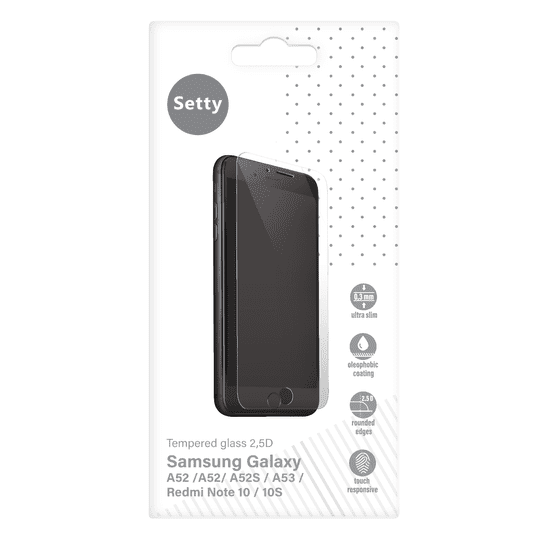 setty. tvrdené sklo 2,5 D pre Samsung Galaxy A52 4G / A52 5G / A52S 5G / A53 5G / Redmi (GSM171629)