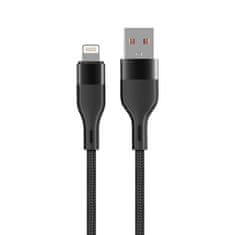 maXlife MXUC-07 kábel USB - Lightning 1,0 m 2,4A čierny nylon (OEM0101185)