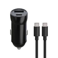 maXlife MXCC-04 PD QC autonabíjačka 1x USB-C 1x USB 20W + USB-C - USB-C kábel 60W (OEM0400390)