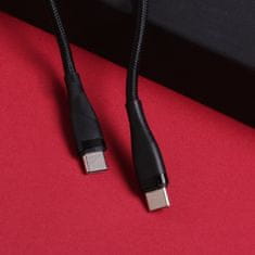 maXlife MXUC-08 kábel USB-C - USB-C 1,0 m 100W čierny nylon (OEM0101190)