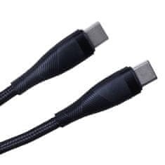 maXlife MXUC-08 kábel USB-C - USB-C 1,0 m 100W čierny nylon (OEM0101190)