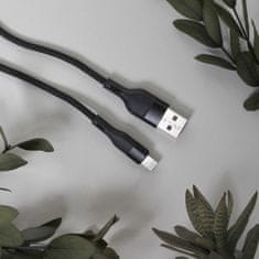 maXlife MXUC-07 kábel USB - Lightning 1,0 m 2,4A čierny nylon (OEM0101185)