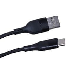 maXlife MXUC-07 kábel USB - USB-C 1,0 m 3A čierny nylon (OEM0101187)