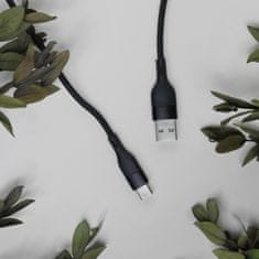 maXlife MXUC-07 kábel USB - USB-C 1,0 m 3A čierny nylon (OEM0101187)