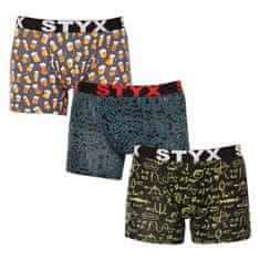 Styx 3PACK pánske boxerky long art športová guma viacfarebné (3U12672/2) - veľkosť L