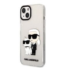 Karl Lagerfeld  IML Glitter Karl and Choupette NFT Zadný kryt pre iPhone 13 Transparent
