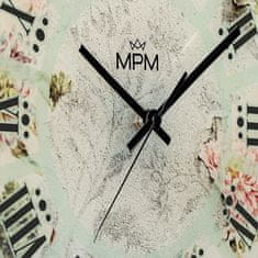 MPM QUALITY Nástěnné skleněné hodiny Lente E09.4378