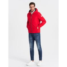 OMBRE Pánska bunda SOFTSHELL s fleecom V6 OM-JANP-0137 červená MDN124521 S