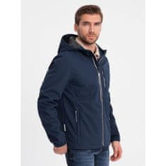 OMBRE Pánska bunda SOFTSHELL s fleecom V5 OM-JANP-0137 tmavomodrá MDN124520 XL