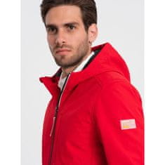 OMBRE Pánska bunda SOFTSHELL s fleecom V6 OM-JANP-0137 červená MDN124521 S