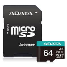 A-Data V30S/micro SDXC/64GB/UHS-I U3 / Class 10/+ Adaptér